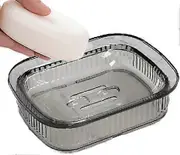 Soap Dish - Double Layer Soap Holder for Bathroom Sink, Kitchen, Shower, Camping, Gym, Travel