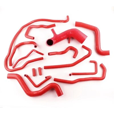 Red For Nissan Patrol/Safari GU 3.0TD ZD30 Y61 Silicone Radiator Heater Hose Kit