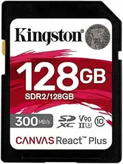 Kingston 128 GB Canvas React Plus SD Memory Card, Black