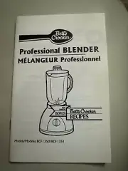 Betty Crocker Professional Blender Manual With Recipes