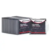 Innovera 85825 CD/DVD Slim Jewel Cases - Clear/Black (25/Pack) New