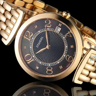 STANDEL 詩丹麗錶 極光系列時尚鑽錶(5S1501-111RG-DM)-32mm-黑貝鋼帶【刷卡回饋 分期0利率】【APP下單4%點數回饋】
