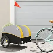 Bike Trailer Black and Yellow 45 kg Iron,Bicycle Trailers 7.9KG-94127