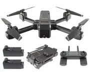 Elinz RC Drone 4K Photo Foldable 2K FPV Dual Camera 2.4Ghz WiFi Quadcopter Brush Motor 1080P 3x Batteries