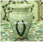 24" Marble Vase Pot, white mop inlay Vase Pot, Home Decor Art & Collectibles