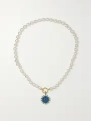 [Storrow] Storrow - 14-karat Gold, Enamel, Pearl And Labradorite Necklace - One size One size Gold