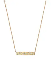 Bloomingdale's Fine Collection Diamond Scattered Bar Necklace in 14K Yellow Gold, 0.26 ct. t. w.