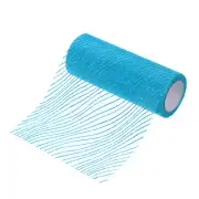 6" x 10 Yards Sheer Glitters Yarn Ribbon Nylon Wave Mesh Ribbon(Light Cyan)