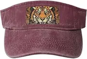 [RLDOBOFE] Sun Visor Hat Adjustable Empty Top Baseball Cap Fierce-Eyed Tiger Sun Hats for Women Men Sports Hats Summer Beach Cap