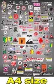 RC DRIFT CAR STICKER SHEET JDM A4 PAGE 1/10 1/8 HPI MST PANDORA 3 RACING TAMIYA