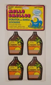 MELLO SMELLOS 1980's Copper Tan & Jelly Beans UNOPENED STICKER CARD PACK 2 Sided