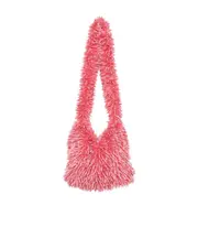 Oversized faux fur shoulder bag One size Pink