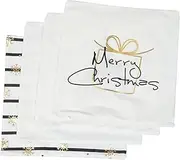 UTHCLO 4pcs Christmas Pillowcase Set Gold Embossed Pillow Protector White Decorative Pillow Covers for Christmas Decor