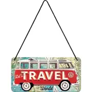 Nostalgic Art Metal 10x20cm Wall Hanging Sign VW Bulli Travel the World Decor