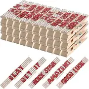 Ecation 30 Pcs Cheerleading Rhinestone Spirit Clips Competition Cheer Pins Clothespins Cheer Charms for Clothes Pins Gifts Team Supplies Party Favors Accessories Bulk Teen Sports Girls (Red)