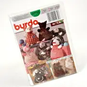 Burda Crafts 4235 Sewing Pattern Soft Plush Toys Rabbit Dog Cat Bear Pig Duck