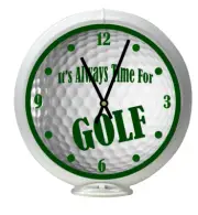 It's Time For Golf, White Non-Lighted Gas Pump Globe Advertising Table Clock