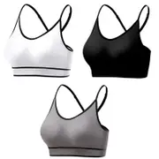 Women's Cozy Racerback Pullover ComfortFlex Fit Wirefree Bra, 3packs - White, Black, Dark Gray