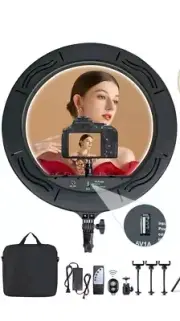 Mount Dog 18" LED Ring Light | With Carrying Bag And Stand|panels