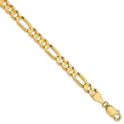 8 Inch 10K 5.25mm Concave Figaro Chain
