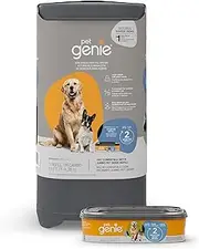 Pet Genie Dog Waste Disposal System for Outdoor and Indoor use – Trash can with a Sliding Lever and Refill with Odor-Barrier Technology – Includes 1 Refill That Lasts up to 2 Months