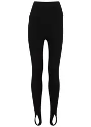 Victoria Beckham VB Body Stretch-knit Stirrup Leggings - Black - 14 14