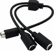 S-Video 4 Pin Mini DIN Y Splitter Connectors Cable Extension Cable 4 Pin S-Video Male to 2 Female Splitter for TVs VCRs