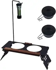 Dog Bowl Stand, Multifunctional Metal Design, Integrated Lamp Rack, ABS+PC Material, Ideal For Pet Travel, Car, Show, Mountaineering, Outdoor & Indoor Use
