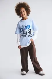 [Cotton On Kids] Cotton On Kids - I Scream Colour Drop Shoulder Short Sleeve Tee - Lcn isc dawn blue/you are #1 4 LCN ISC DAWN BLUE/YOU ARE #1