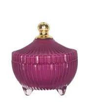 Elegance Gold Tip Series (Purple/Gold #4071)(Empty Glass Wax Candle Jar)