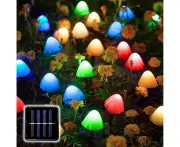 Mini Mushroom Solar Stake Lights RGBW Light, 5M 20LEDS Solar Mushroom Lights Solar Pathway Lighting 8 Lighting Modes IP44 Waterproof for Outdoor Garden Ya