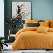 Yellow Textured Print Quilt Cover Set - Pure Cotton with Ornate Patterns