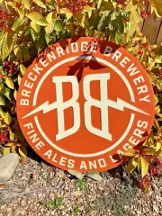 Breckenridge Brewery BEER Sign Metal Tin Tacker 20” COLORADO Brewer NEW