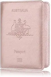 [CHUAN boutique] Australian Passport Cover Anti-Magnetic Passport Cover PU Leather Passport Holder Bank Card Holder Airplane Passport Wallet