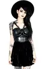 Restyle Moon Child Harness Velvet Vegan Leather Gothic Punk Emo Womens Dress