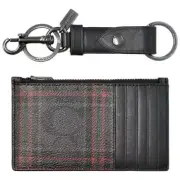COACH 'Signature Plaid' Men's Coated Canvas Zip Card Case & Valet Box Set *NWT*