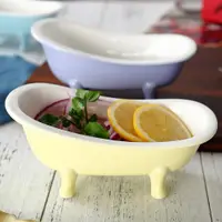 在飛比找ETMall東森購物網優惠-創意甜品碗陶瓷可愛浴缸小碗燕麥酸奶碗雪糕碗ins零食碗迷你浴