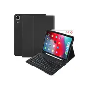 For Apple iPad Pro 11 2018 Bluetooth Keyboard Case, Slim Folio Leather Smart Sleep Awake Detachable Wireless Cover (Black)