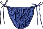 [Generic] String Bikini Thong Briefs Milk Silk Side Tie Men's Underwear