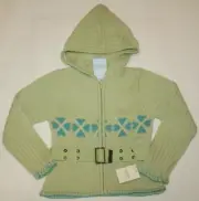 4 NWT Pumpkin Patch PIONEER PRINCESS Mint Green Hooded SWEATER Jacket Girls