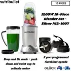 NutriBullet 1200W 10-Piece Blender Set - Silver N12-1007