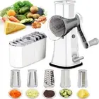 Rotary Cheese Grater Shredder 5-in-1 Tumbling Box Mandoline Vegetable Julienn...