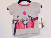 Carhartt girls short sleeve T-shirt gray, pink toolbelt filled with tools pink C