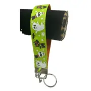 Halloween Keychain With Accent Key Fob Ghost, Cats, Bats, Skeleton Themed 1"x6”
