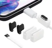2 Pack Anti Dust Plugs for iPhone 14 Pro Max 13 11 12 Mini Cover 8 Black