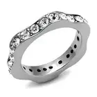 Women's Ring Band, Eternity Pavé Stackable, Simulated Crystal, Stainless Steel