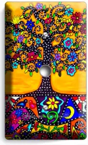MEXICAN TREE OF LIFE FOLK ART LIGHT DIMMER CABLE WALL PLATE ROOM NEW HOME DECOR