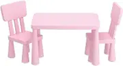 Keezi Kids Table and Chairs Set Toddler Play Activity Study Desk PP Pink 3PCS