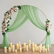 OUNUODASI Wedding Arch Draping Fabric, 29" x 20ft Green Sheer Curtains Wedding Decorations for Ceremony, 6.7 Yards Green Chiffon Draping Fabric Backdrop