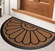 ubdyo Front Door Mat - Low Pile Front Door Mat Outside Entrance - Muddy Dirt Trapping Welcome Matt Outdoor - Rubber Backing Anti Slip Indoor Doormat Entrance, 30" x 17", Bright Brown